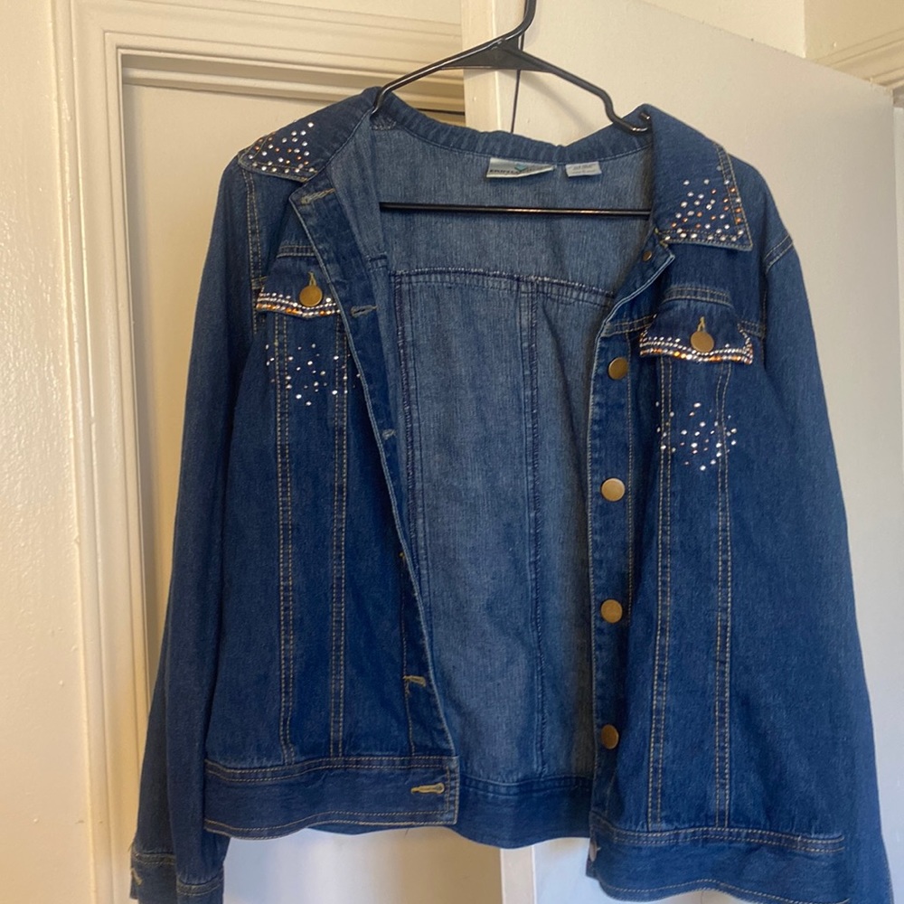 Jean jacket with jewelry